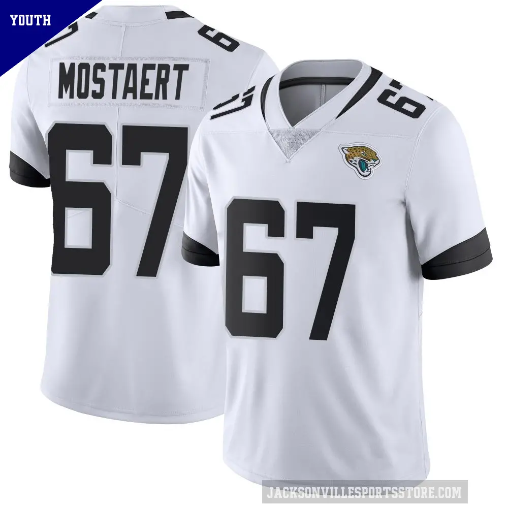 Youth Jacksonville Jaguars ＃67 Eli Mostaert White Limited Vapor Untouchable Jersey