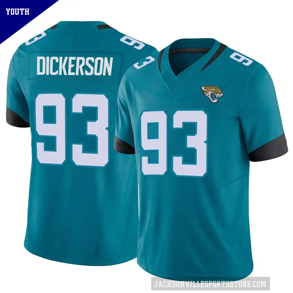 Youth Jacksonville Jaguars ＃93 Matt Dickerson Teal Limited Vapor F.U.S.E. Jersey