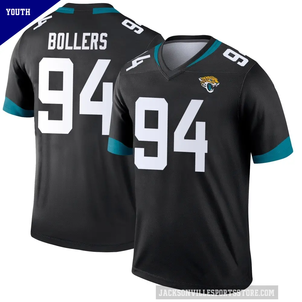 Youth Jacksonville Jaguars ＃94 T.J. Bollers Black Legend Jersey
