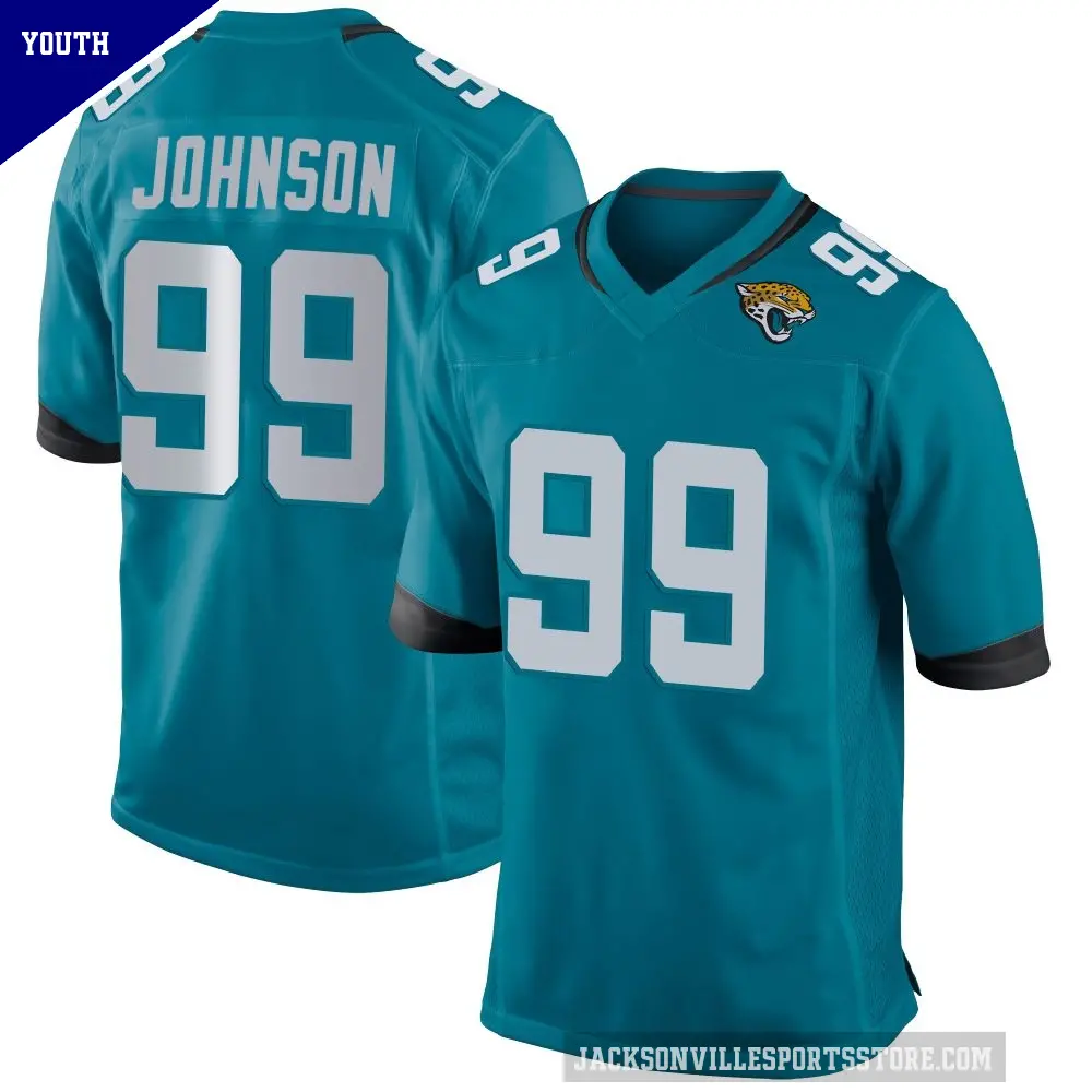 Youth Jacksonville Jaguars ＃99 Austin Johnson Teal Game Jersey
