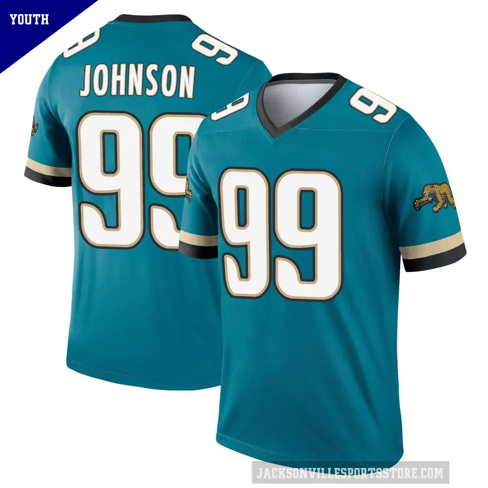 Youth Jacksonville Jaguars ＃99 Austin Johnson Teal Legend Prowler Throwback Jersey